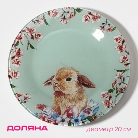 Plate Glass Dessert Dolyana "Rabbit", D = 20 cm