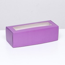 Folding box with a window for roll, lilac, 26 x 10 x 8 cm