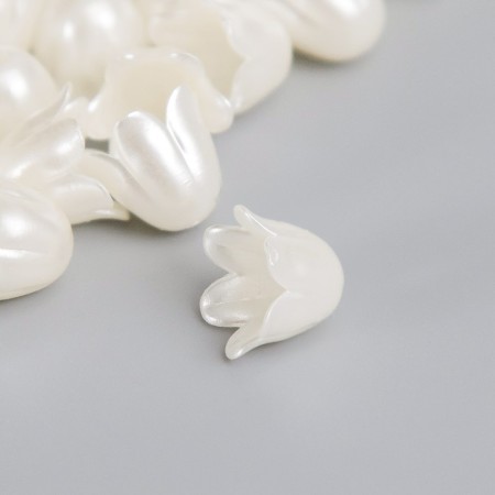 Beads for creativity plastic "Pearl Bell" set 40 pcs 1x0.9x0.9 cm