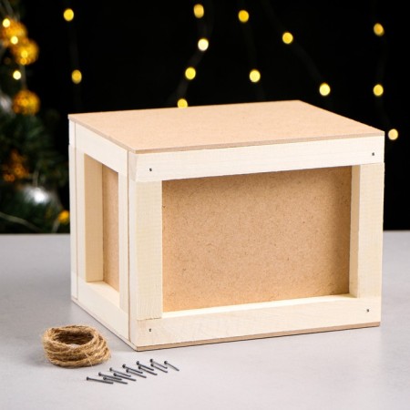 Gift box "Banderah" Wooden with nails and rope 20 × 16 × 15 cm