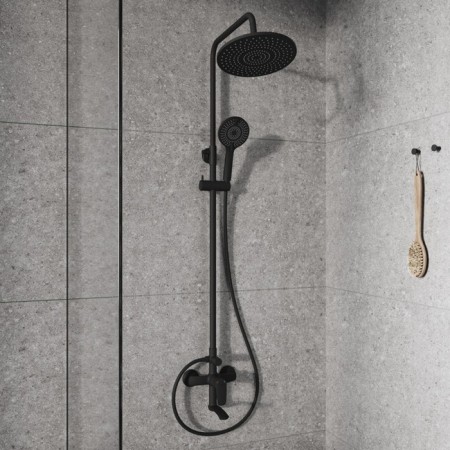 The shower system Milardo Rora Rorbl4fm06, tropical shower, shower, brass, black-1