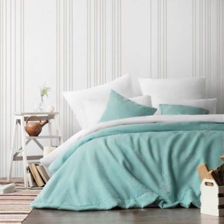 Bedspread with pillowcases "onion", size 230x250 cm, blue color-1