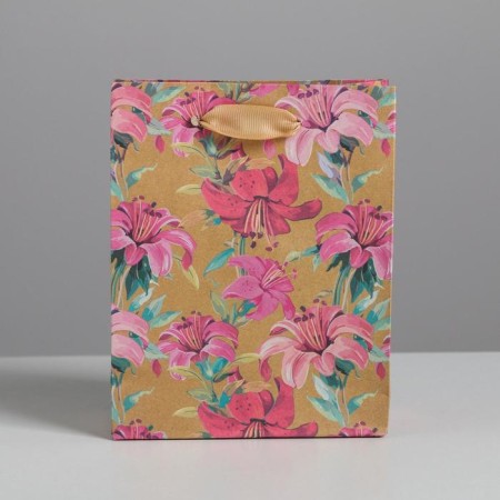 Package Gift Crafts Vertical, packaging, "Flowers", S 12 x 15 x 5.5 cm-1