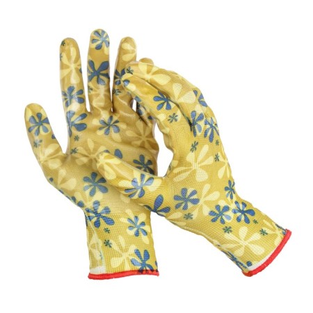 Nylon gloves, with nitrilum semi -nitrous, size 9, color mix, Greengo-1