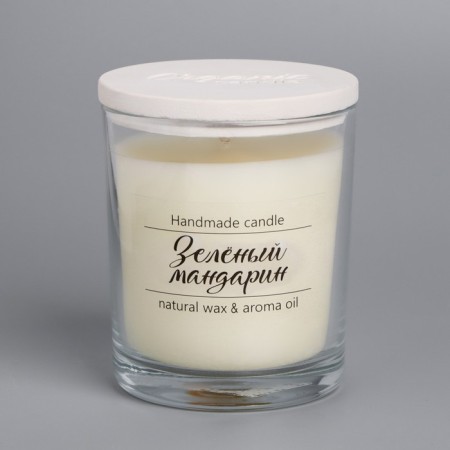 A candle in a glass flavored "green mandarin", 7x7 cm, 27 hours-3