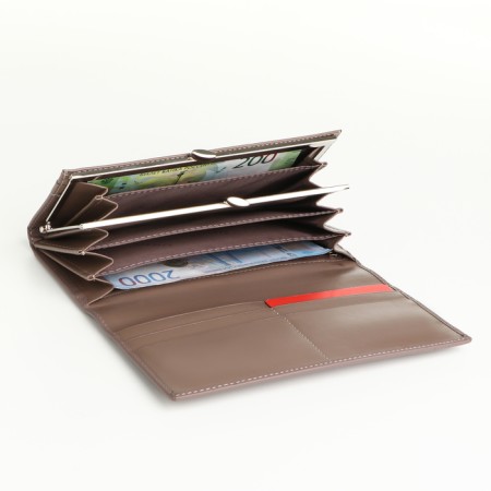 Women's wallet on magnets, gray color-3
