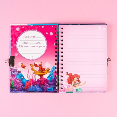 Gift set: notebook on a lock, stickers and pen - fluffy, princesses-7