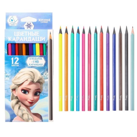 Colored pencils, 12 colors, trihedral, cold heart-8