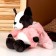 Soft toy "Dog" in a hare costume, 30 cm, pink color