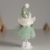 Interior doll "Angel in a green dress with a white collar" 5.5x6.5x20.5 cm