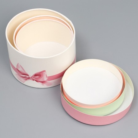 Set of hats 3 in 1, gift packaging, “tenderness”, 16 x 10, 14 x 9, 13 x 8.5 cm-4
