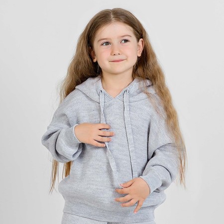 Huds for girls, height 110 cm, light gray color