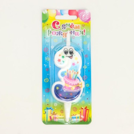 Candle for the cake "with the eyes", 10.2 cm, color number 3-1