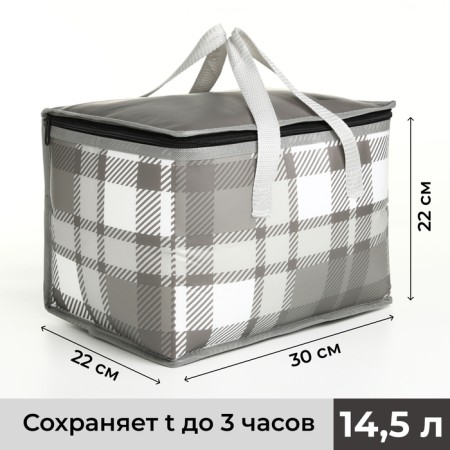 Bag thermo cell 14.5l, 30*22*22cm, lightning department, foil, gray
