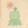 Mochell "Mitten" Frog with print, cotton, 19x13cm