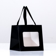 Crafts with a square bottom and window 15 x 15 x 15 cm black, 1pc