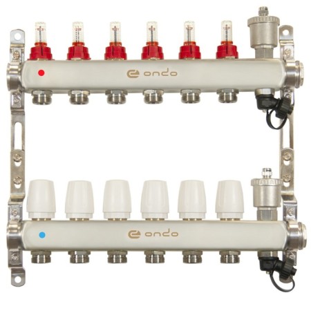 Collector Group ONDO, 1 "X3/4", 6 outputs, with consumables, stainless steel
