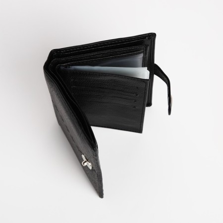 Male purse on Magnet, 3 in 1, for bills, auto documents and passports, black color-3