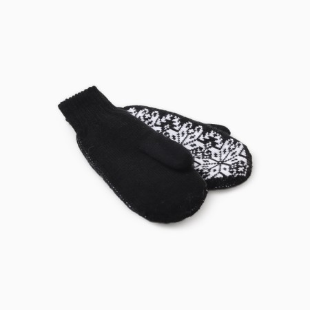 Double female mittens, black color, river 18-1