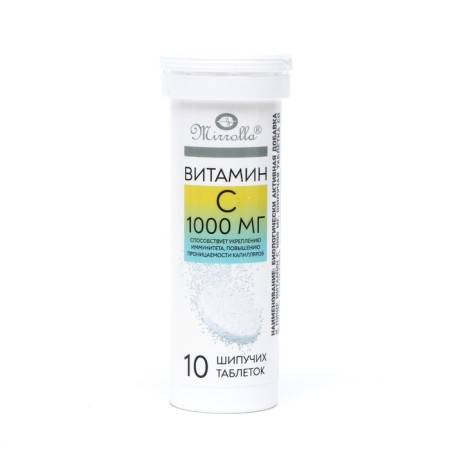 Vitamin C 1000 mg Mirrolla, 10 sparkling tablets