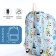 School backpack from textiles on a zipper, 3 pockets, pencil case, blue color