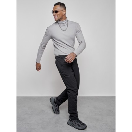 Trouses insulated sporty male winter, size 48, black color-13