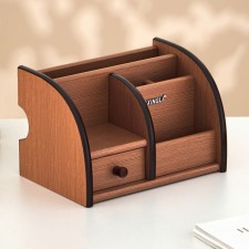 Organizer 5 sections, 1 sliding box, a series of ash shimo dark with Kant Dark, 14*21cm