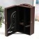 Casket Wood, leatherette for 2 bottles "Twisted cage" 4 items 34.5x19.5x12 cm