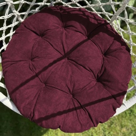 Pillow for swing "Tina", diameter 60 cm, burgundy color-2