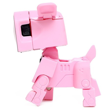 Robot hours “Puppy”, transformed into the alarm, works from batteries, color pink-2