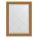 Mirror with engraving in the baguette frame, aged gold with weaving 70 mm, 63x86 cm