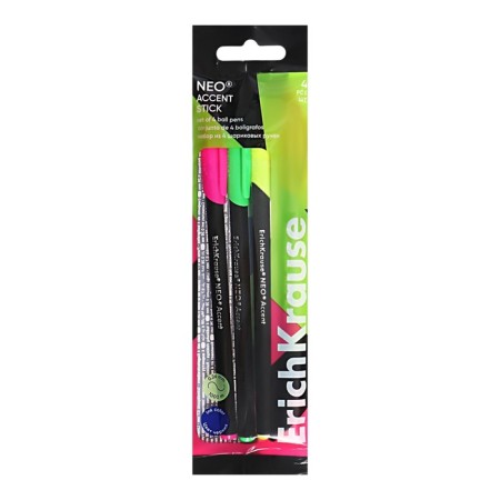 Set of ballpoint pens 4 pcs, erichkrause, "neo stick Accent" node 0.7 mm color blue blue-7