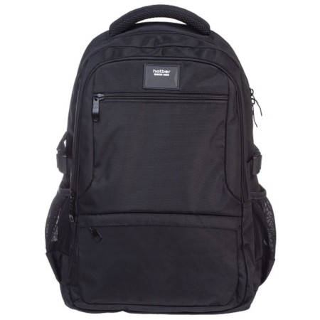 Youth backpack 46 x 32 x 17 cm, ergonomic back, Hatber Real "Black", NRK_17138