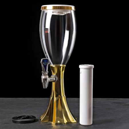 Beer Gold Tower, backlighting flask, 2 l, gold color-8
