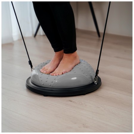 Half -sphere bosu gymnastic, massage, with a pump, 46x20 cm, color gray color-14