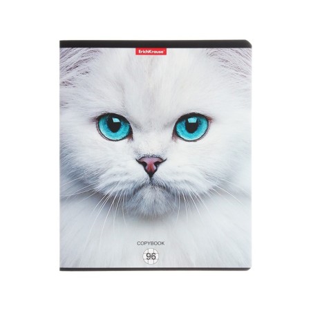 Notebook A5 96 sheets in a cage, Erichkrause "Cats", covered Cardboard, matte lamination, selective UV-LK, OFSET 100% White, MIX (1 species in Spike)-8