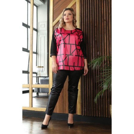 Female costume: jumper, trousers, size 52, color fuchsia