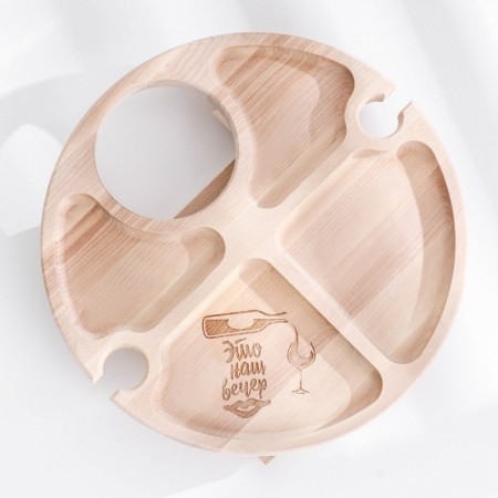 Table - a tray with a menage and folding legs "This is our evening" d = 30x2 cm, birch-4