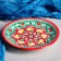 Plate of the Rishtan ceramics "Flowers", red, flat, 15 cm, mix