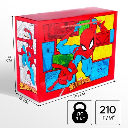 Package-Korobok, 40 x 30 x 15 cm, packaging, spider-man