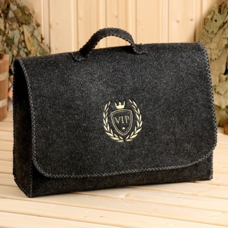 Set of bath "VIP" 5 items (portfolio, hat, mittens, rug, slippers)-1