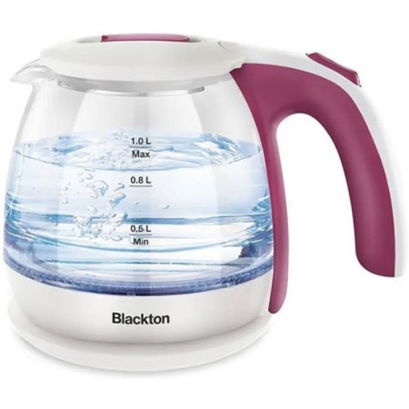 Electric kettle Blackton BT1801G, glass, 1 l, 1500 watts, white-pink