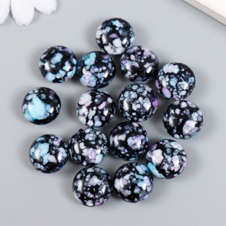 Beads for creativity plastic "Marble. Violet-blue" set of 15 pcs 1.7x1.7x1 cm-1
