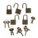 Lack with a key for the casket metal set 5 pcs C286 bronze 3.1x1.7 cm