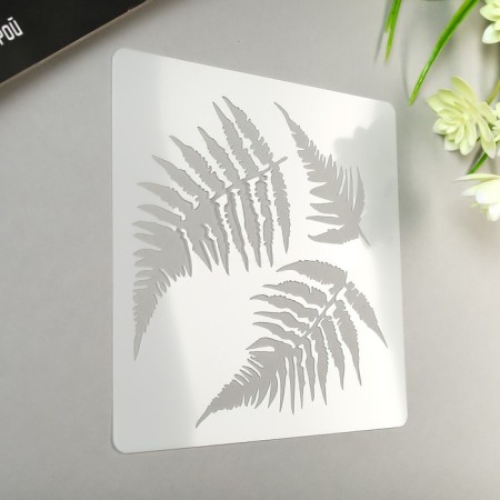 Stencil plastic "Fern leaves" 13x13 cm-1
