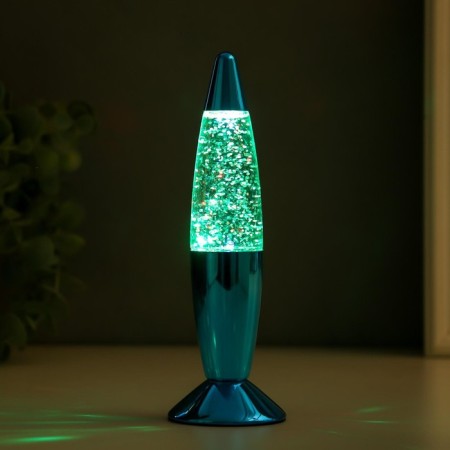 Lumber "Blue Rocket" LED, lava, sparkles, from batteries 3xlr44 19 cm Risalux-1