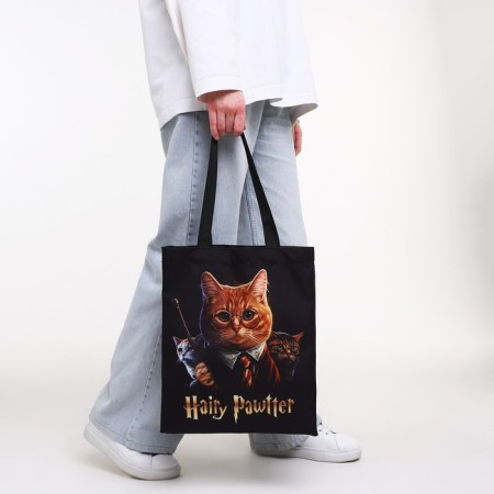 Shoper bag without fastening, black color-6