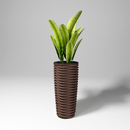 Wazon woven, 2 items: internal and outer capacities, 20 and 40 l, brown, deckwood-2