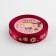 Satin tape with embossing "Figure snowflakes", 15 mm, 23 ± 1 m, red color/gold No. 033