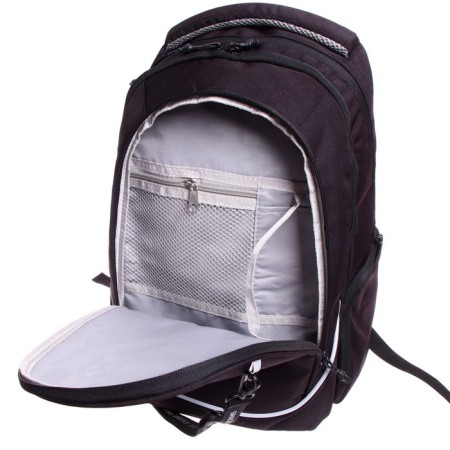 Youth backpack 44 x 28 x 23 cm, ergonomic back, laptop compartment, Grizzly 335, black/gray RU-335-3_3-7